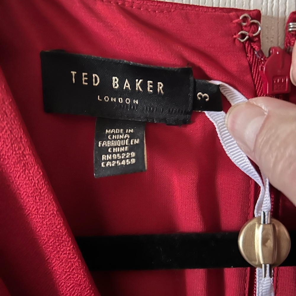 Ted Baker Womens Chrisey Red Fix-Wrap Dress Size 8 (3) *No Sash* New with tags - Picture 6 of 11